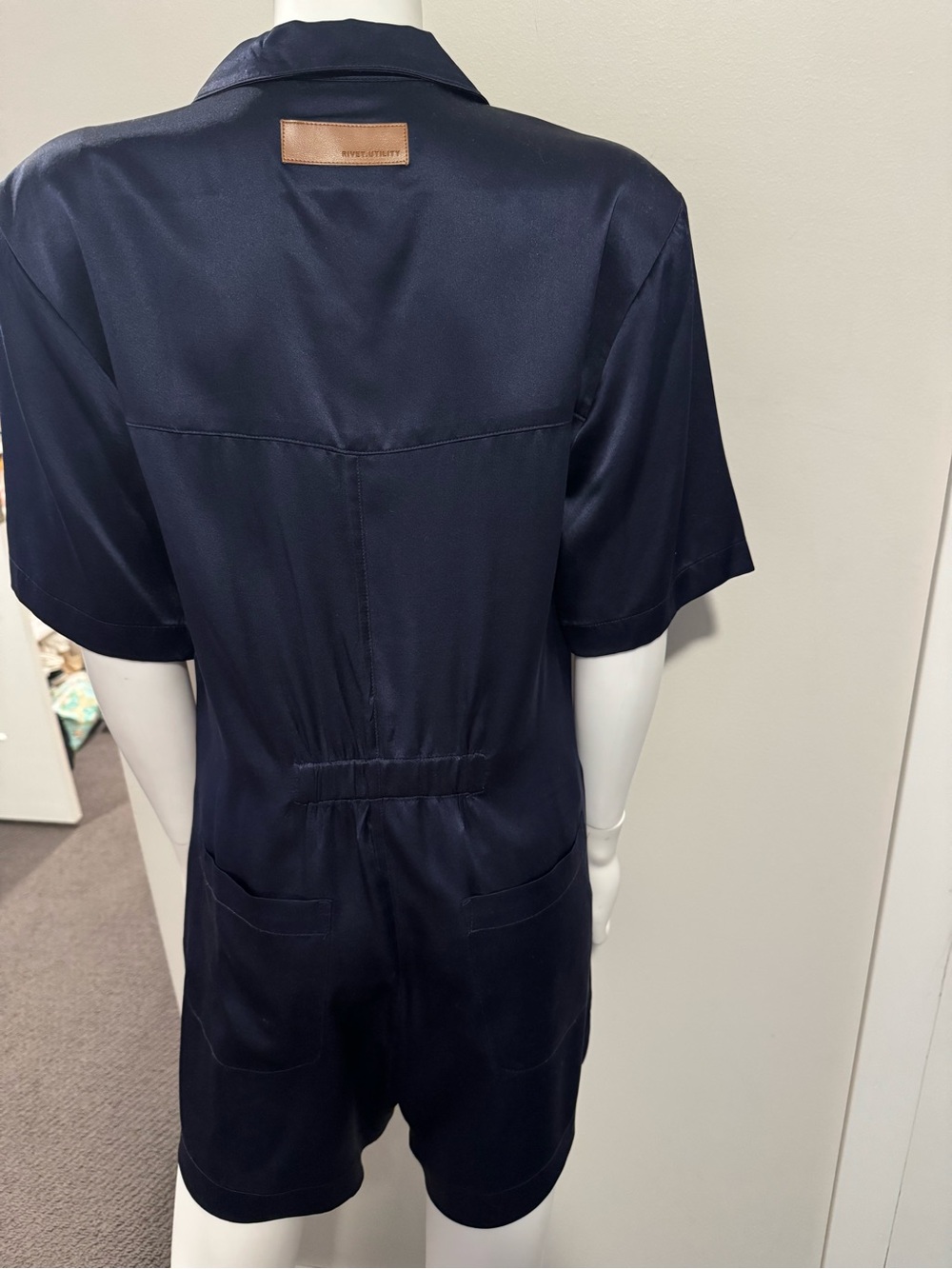 Rivet Utility Satin Romper - MINT! - Picture 3 of 6